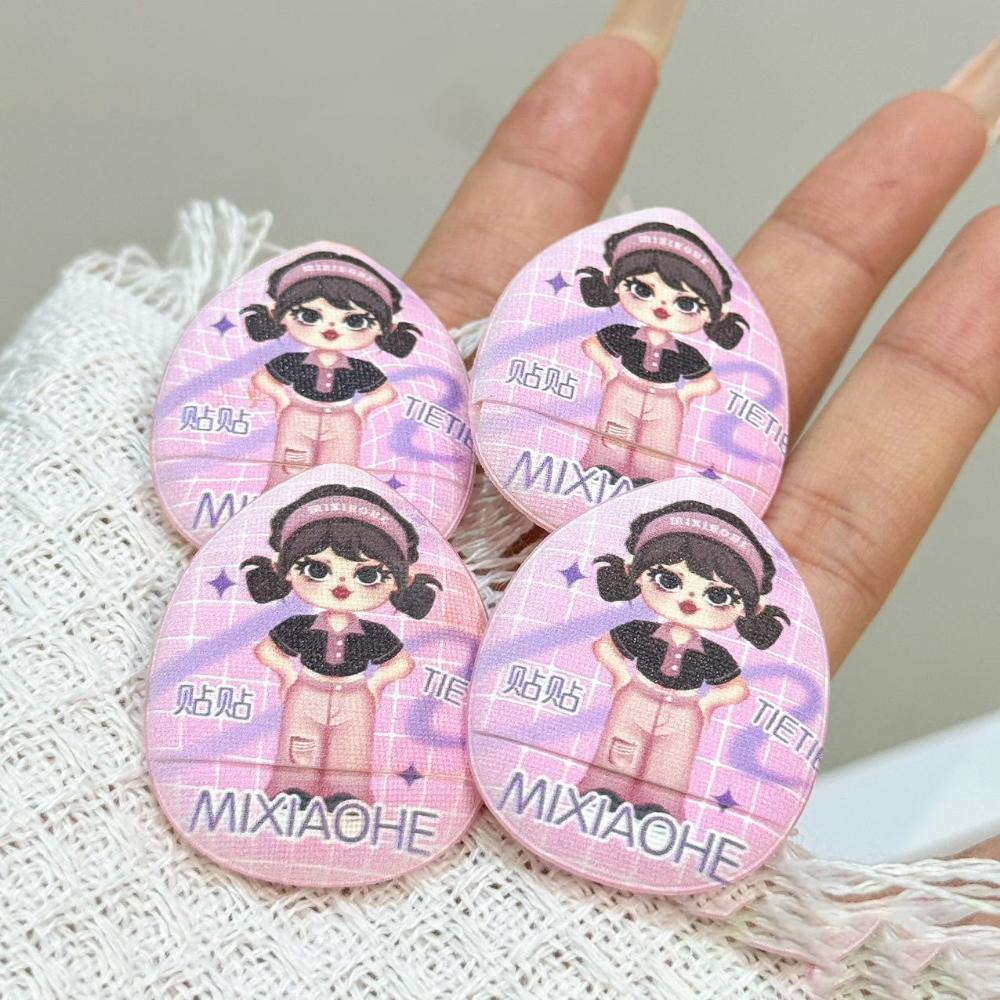 Двойная упаковка Мини-спонж для большого пальца для сухого и влажного использования Каплевидный Мягкий Легкий На ощупь Эластичный Спонж-подушечка Инструмент для красоты