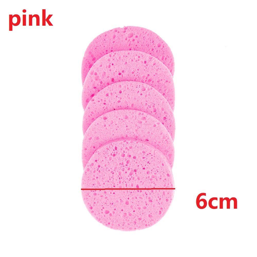 5 шт. Мягкий эксфолиатор для ухода за кожей, подушечка для умывания лица, очиститель для тела и лица, компресс-спонж, спонж для очищения 6CM розовый