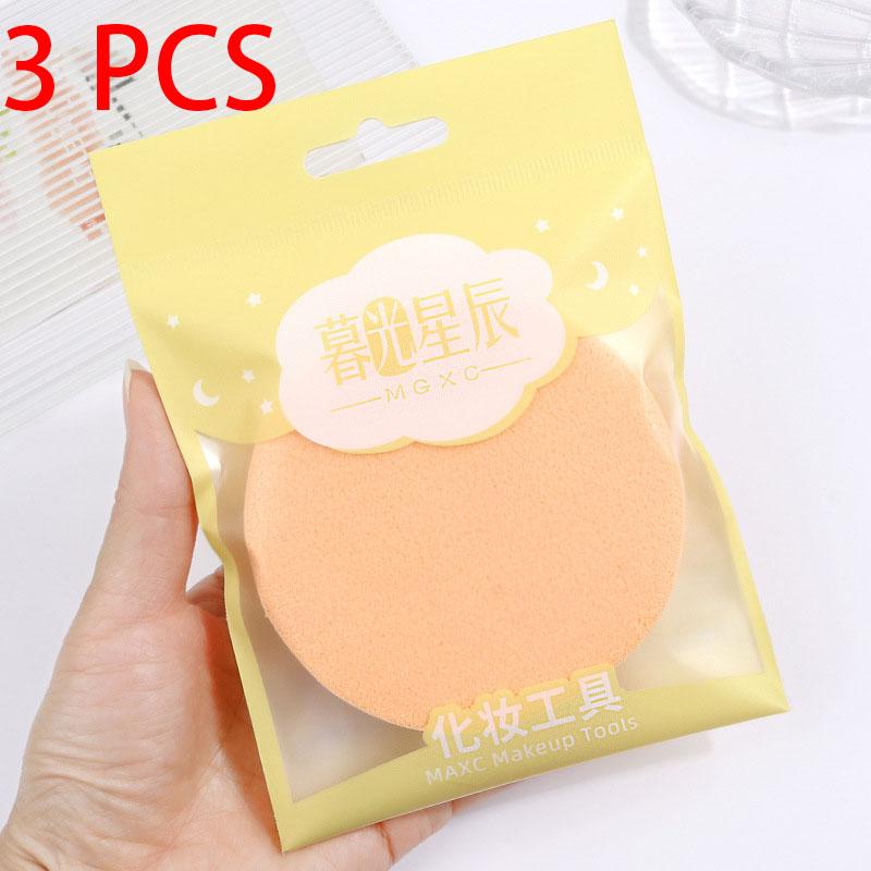 3 шт. Большой круглый спонж для пудры Влажный сухой спонж Деликатная мягкая хлопковая подушечка Натуральный спонж Студийный белый спонж для пудры