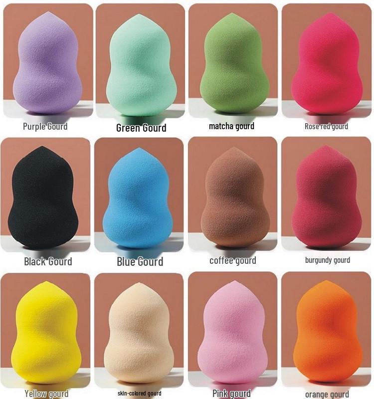 Спонж для макияжа в форме тыквы, двойного назначения, для сухого и влажного использования, спонж-подушечка со скошенным краем 4060 Gourd Bulk