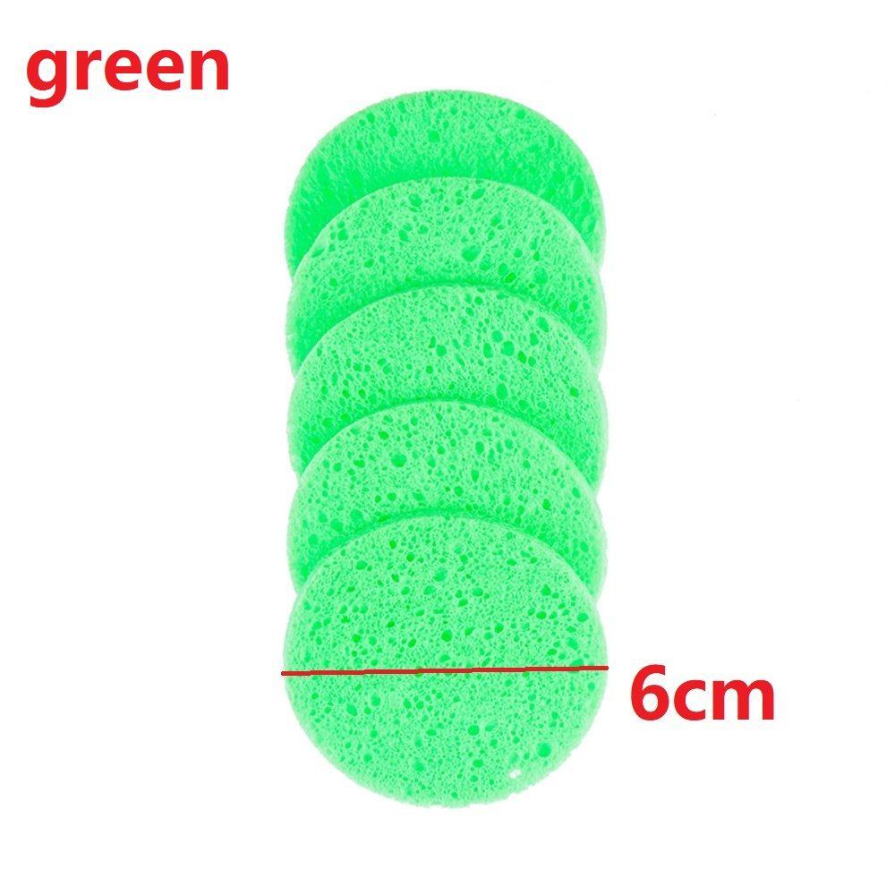 5 шт. Мягкий эксфолиатор для ухода за кожей, подушечка для умывания лица, очиститель для тела и лица, компресс-спонж, спонж для очищения 6CM зелёный